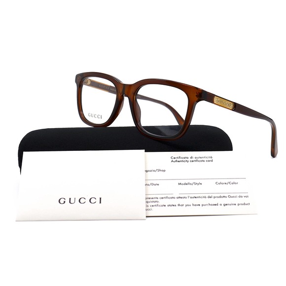 NEW GUCCI GG0938O 006 BROWN TRANSPARENT AUTHENTIC EYEGLASSES FRAME - Picture 10 of 14